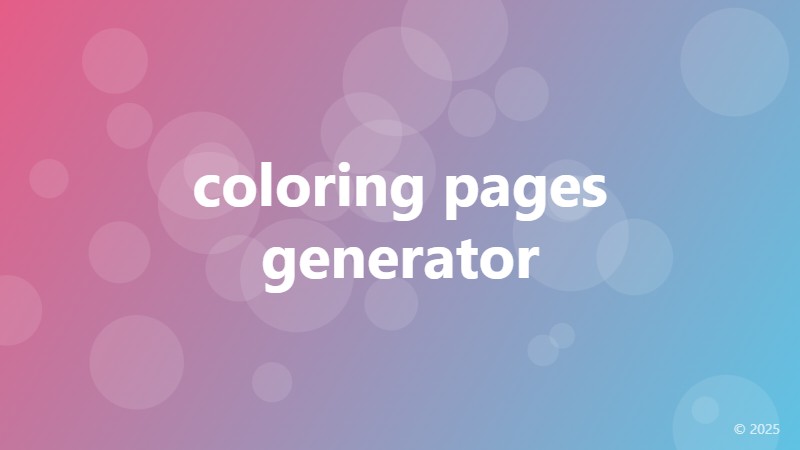 coloring pages generator