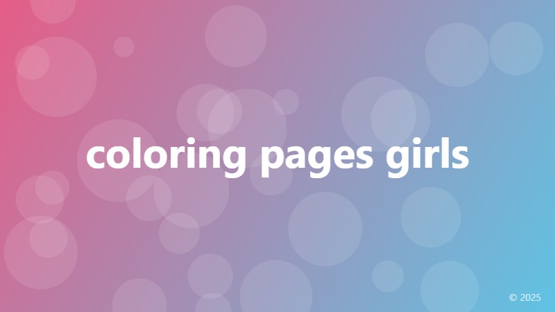 coloring pages girls