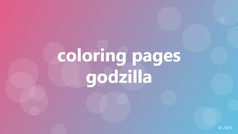 coloring pages godzilla