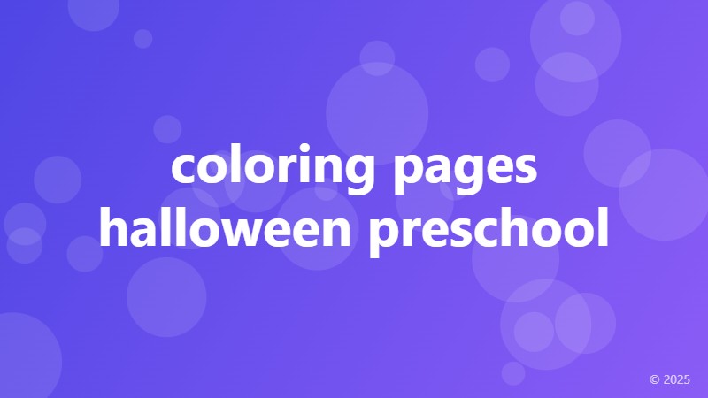 coloring pages halloween preschool