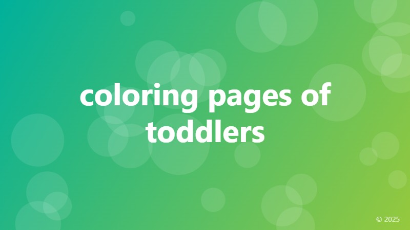 coloring pages of toddlers