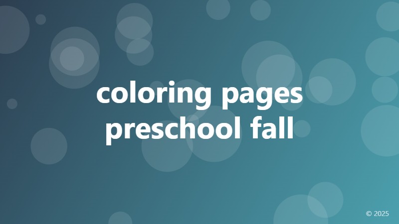 coloring pages preschool fall