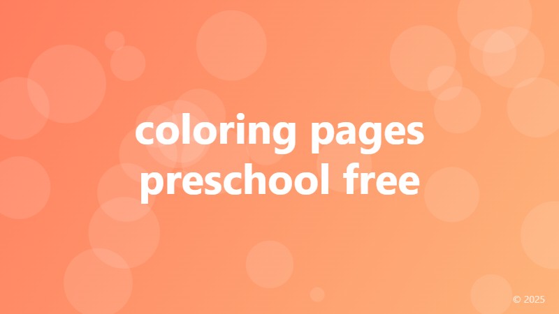 coloring pages preschool free