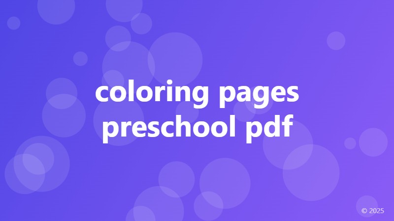 coloring pages preschool pdf