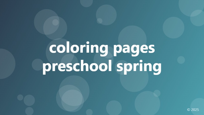 coloring pages preschool spring