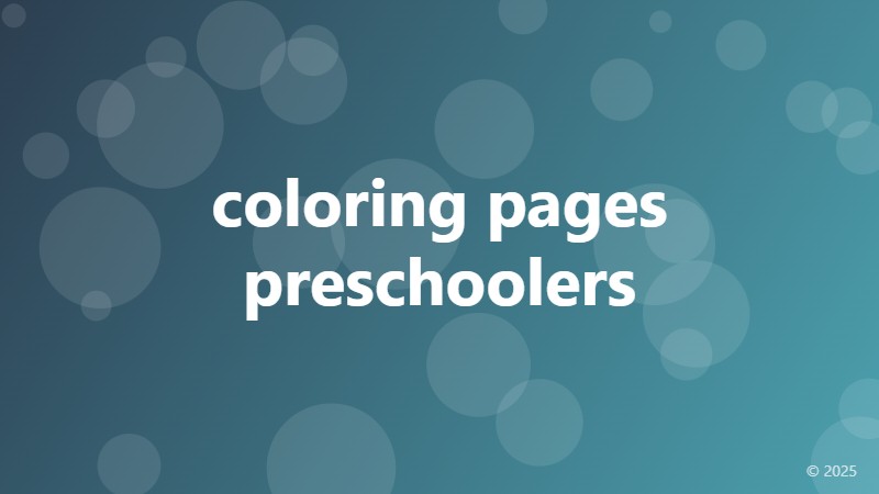 coloring pages preschoolers
