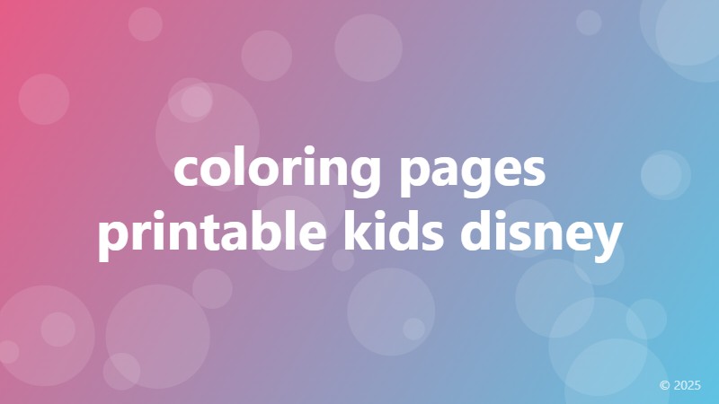coloring pages printable kids disney