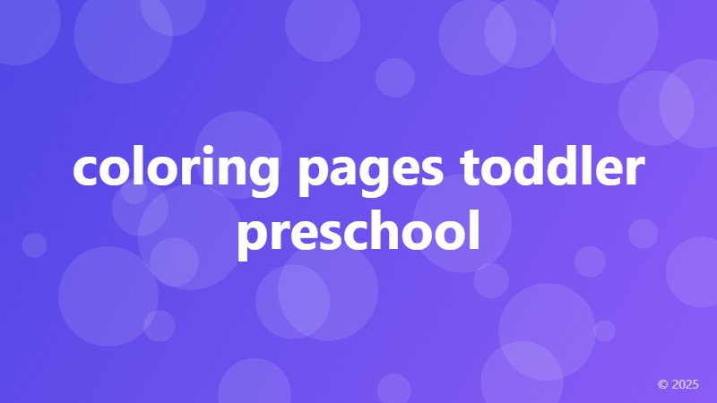 coloring pages toddler preschool