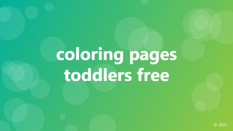 coloring pages toddlers free