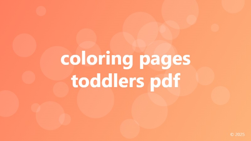 coloring pages toddlers pdf