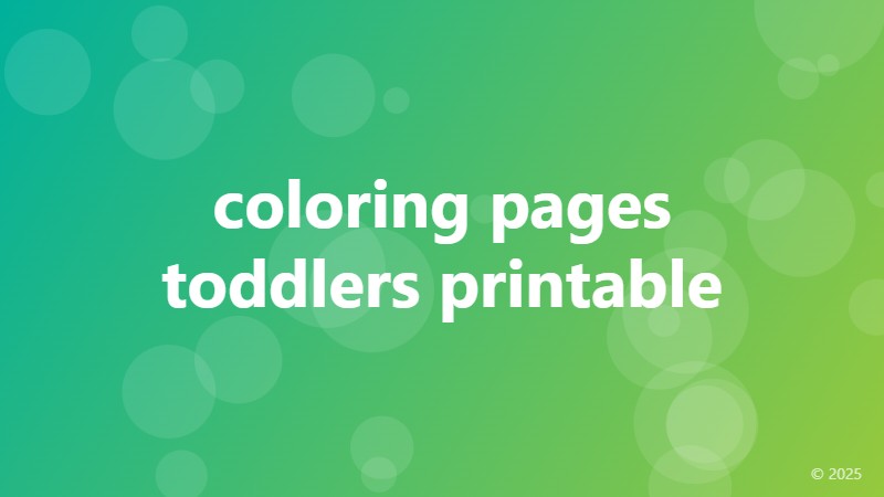 coloring pages toddlers printable