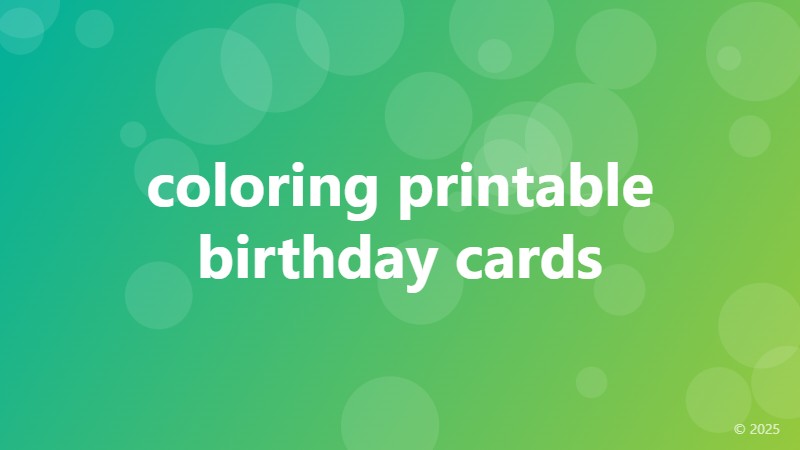 coloring printable birthday cards