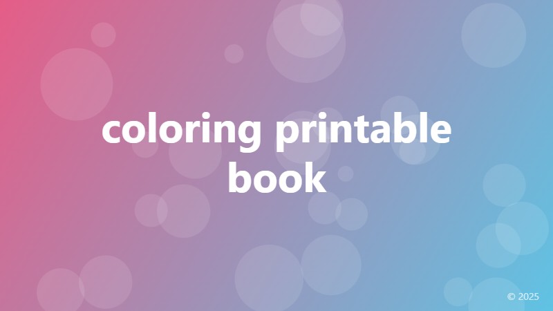 coloring printable book