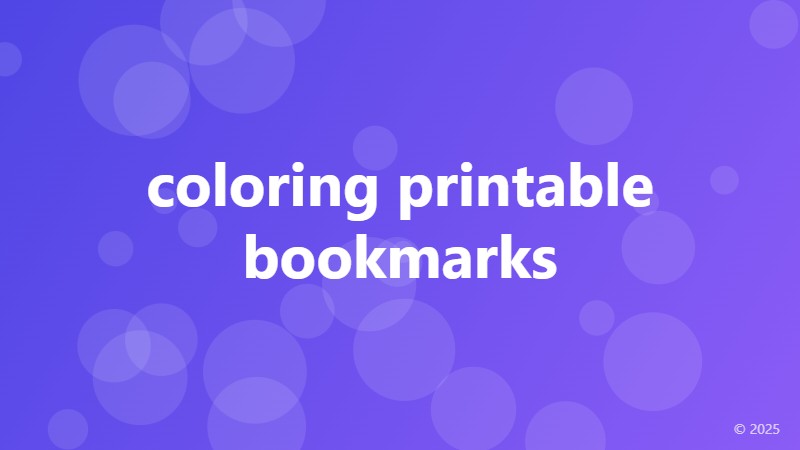 coloring printable bookmarks
