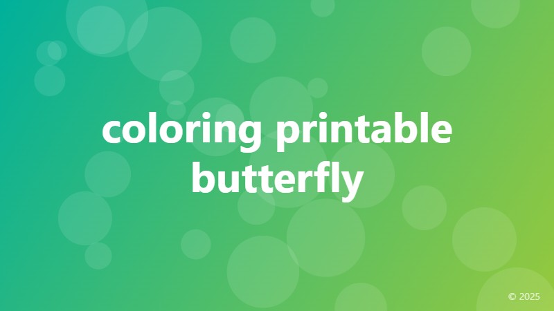 coloring printable butterfly