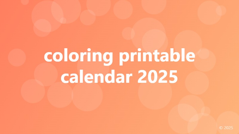 coloring printable calendar 2025
