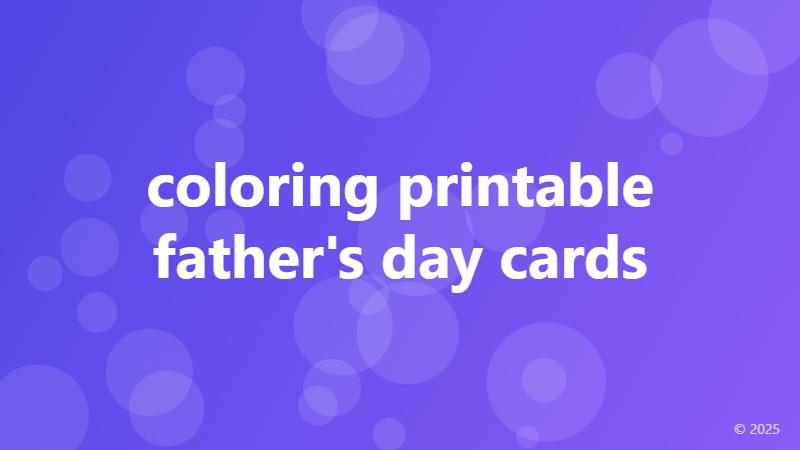 coloring printable father's day cards