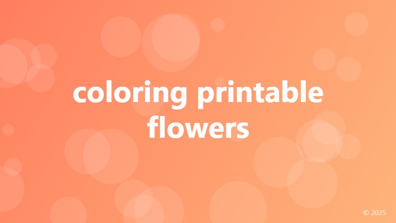 coloring printable flowers