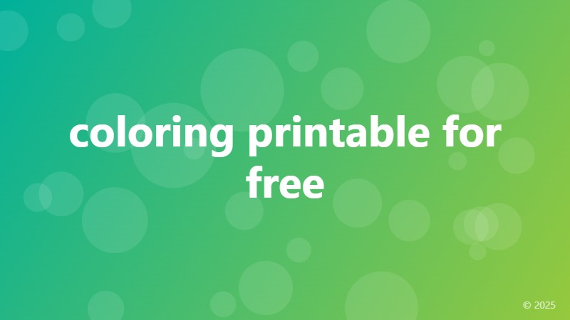 coloring printable for free