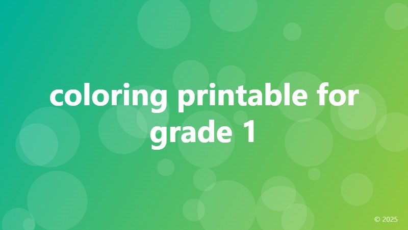 coloring printable for grade 1