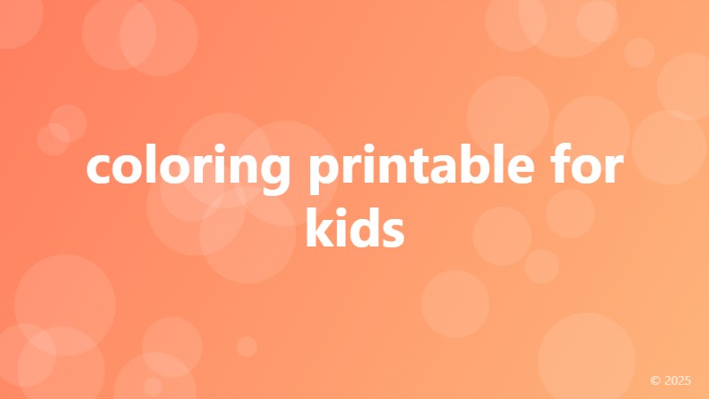 coloring printable for kids