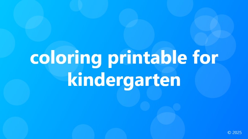 coloring printable for kindergarten