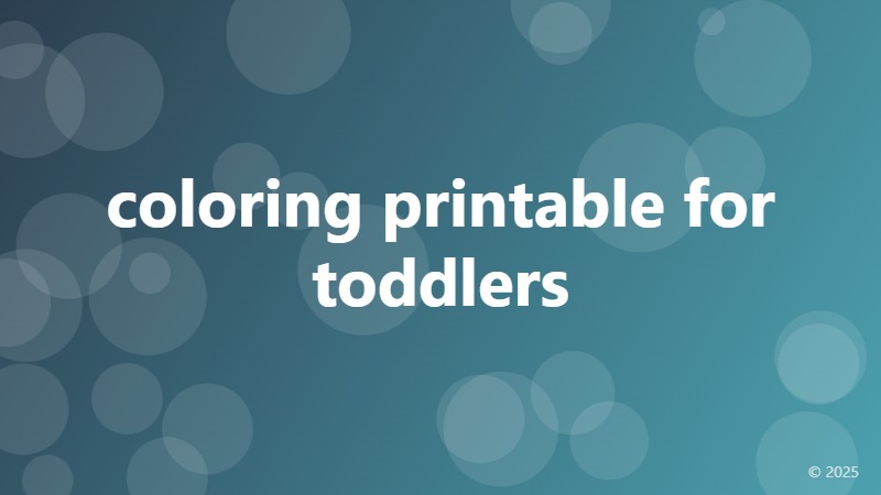 coloring printable for toddlers