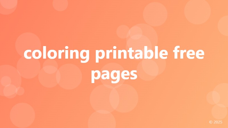 coloring printable free pages