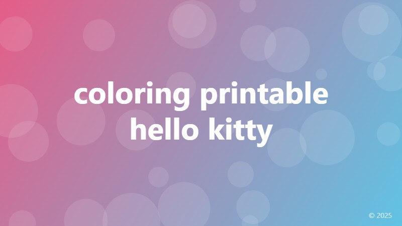 coloring printable hello kitty