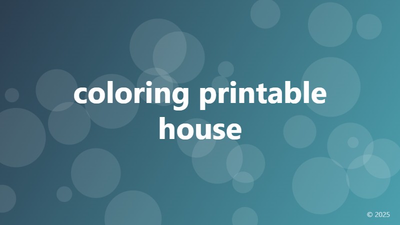 coloring printable house