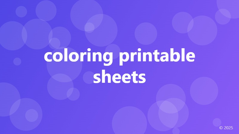 coloring printable sheets