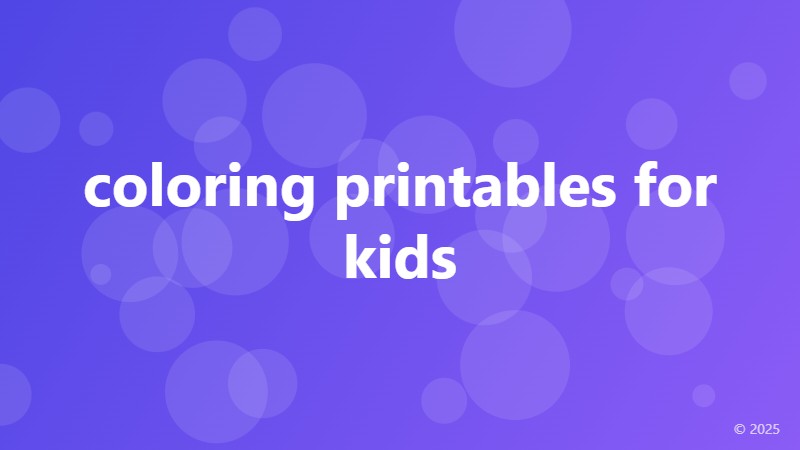 coloring printables for kids
