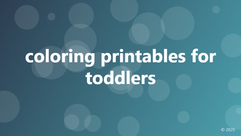 coloring printables for toddlers