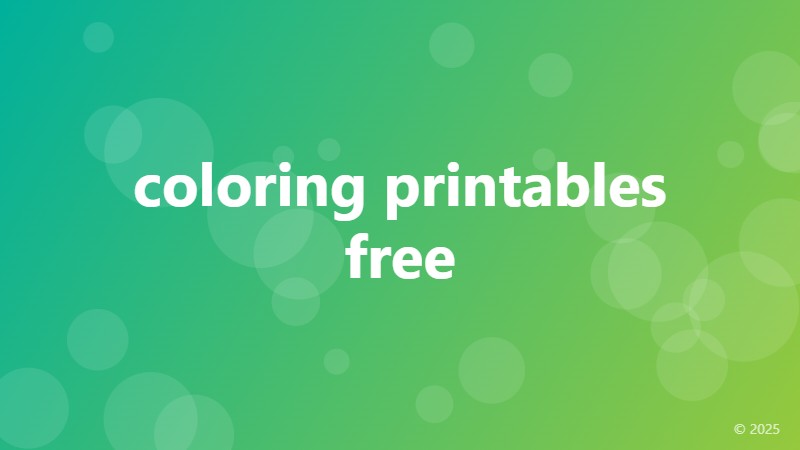 coloring printables free
