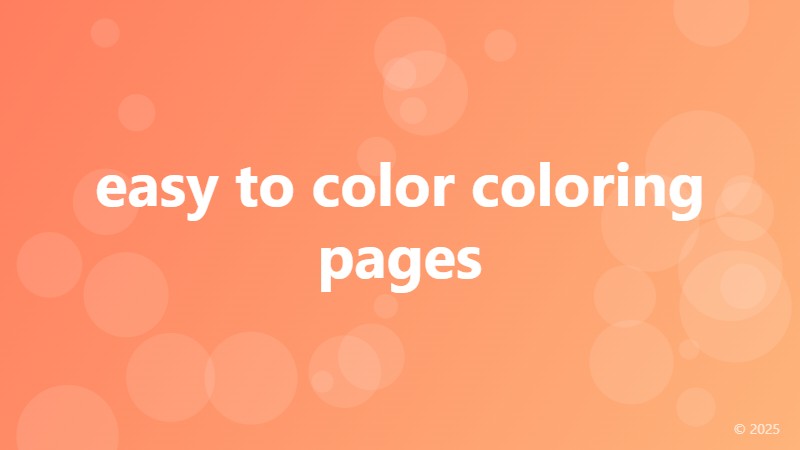 easy to color coloring pages
