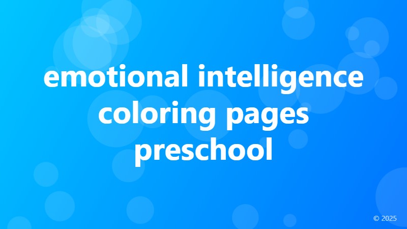 emotional intelligence coloring pages preschool