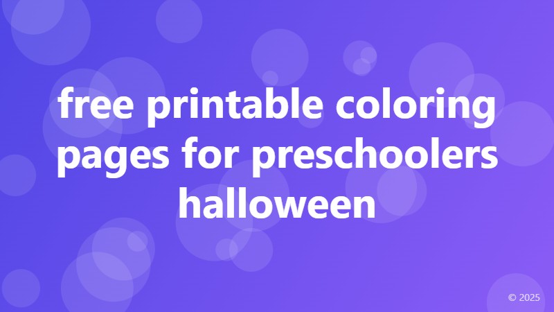 free printable coloring pages for preschoolers halloween