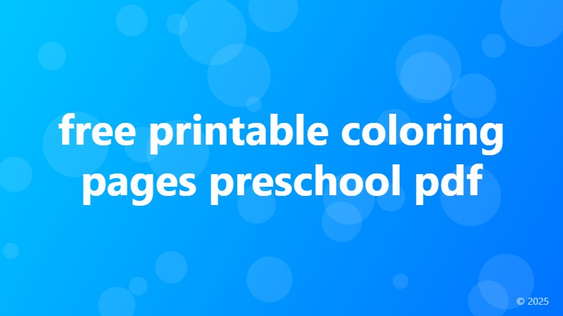free printable coloring pages preschool pdf