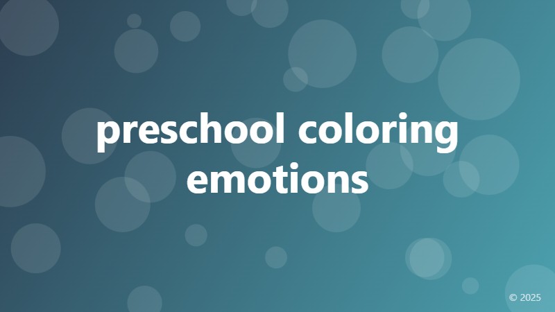 preschool coloring emotions