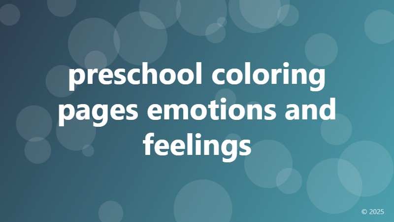 preschool coloring pages emotions and feelings