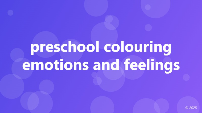 preschool colouring emotions and feelings