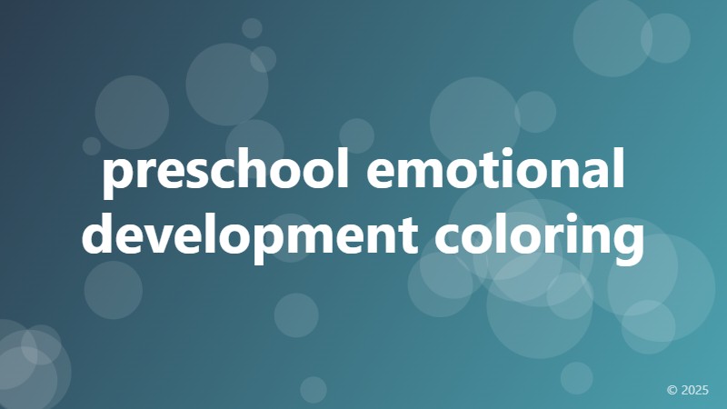 preschool emotional development coloring