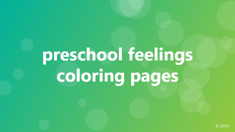 preschool feelings coloring pages