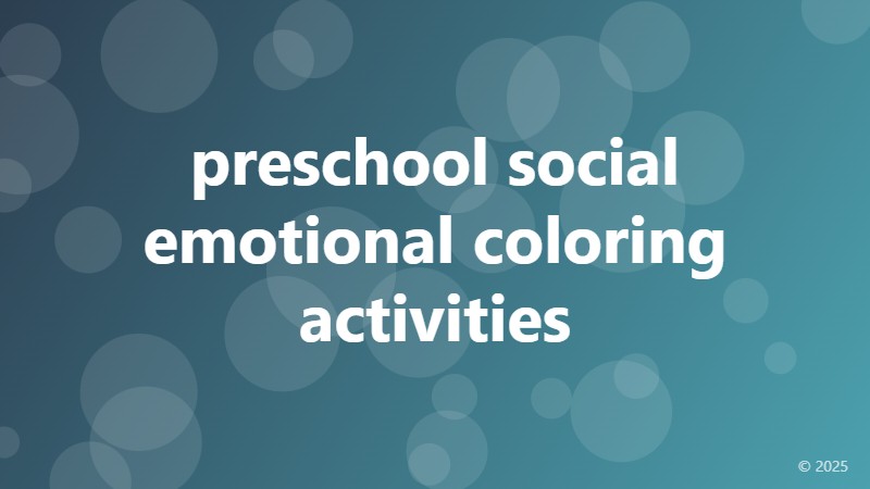 preschool social emotional coloring activities
