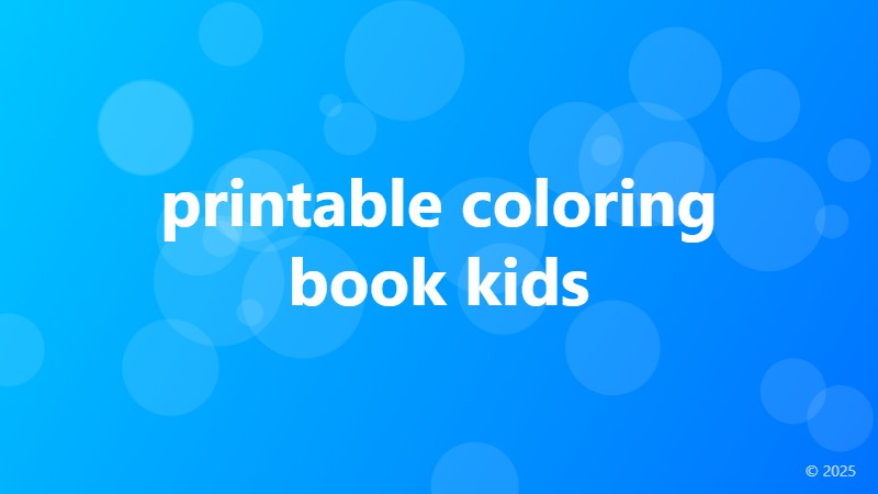 printable coloring book kids