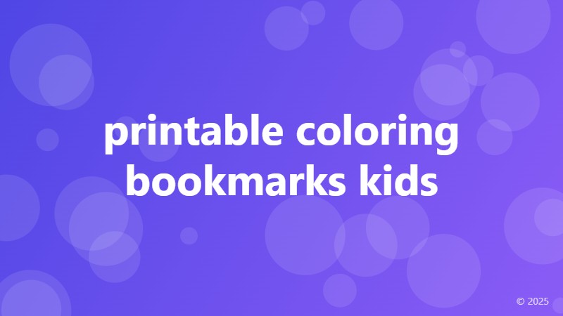 printable coloring bookmarks kids