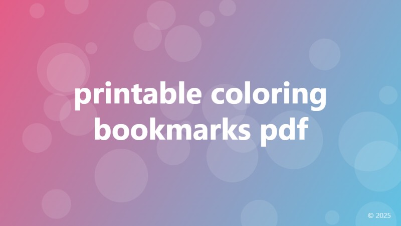 printable coloring bookmarks pdf