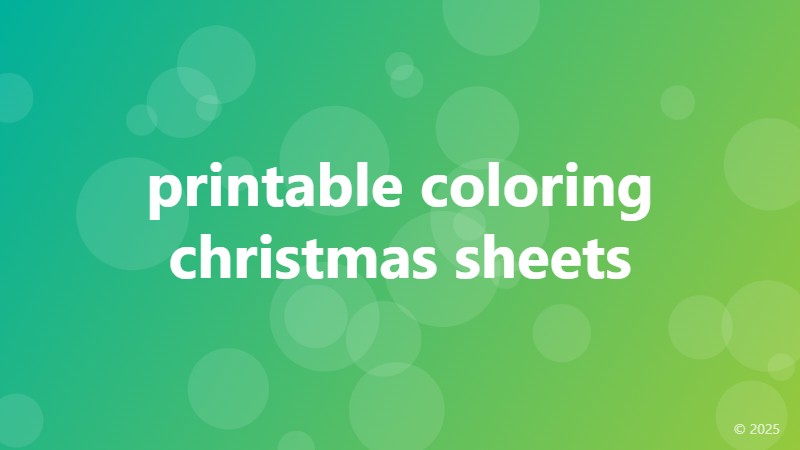printable coloring christmas sheets