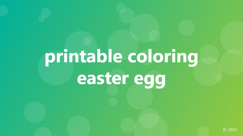 printable coloring easter egg