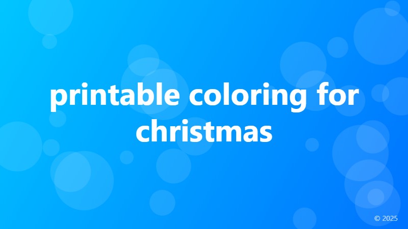 printable coloring for christmas